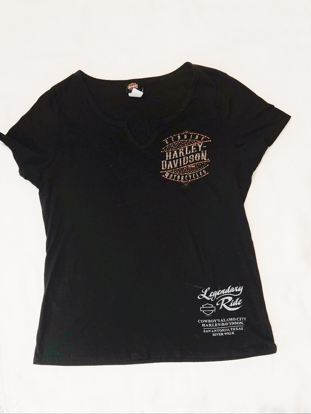 Harley-Davidson Black Short Sleeve Logo Tee with Chest Emblem